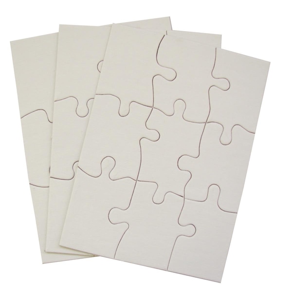 Inovart 4 x 5.5 in. Blank Puzzle, White, 12 Piece 2700 - main